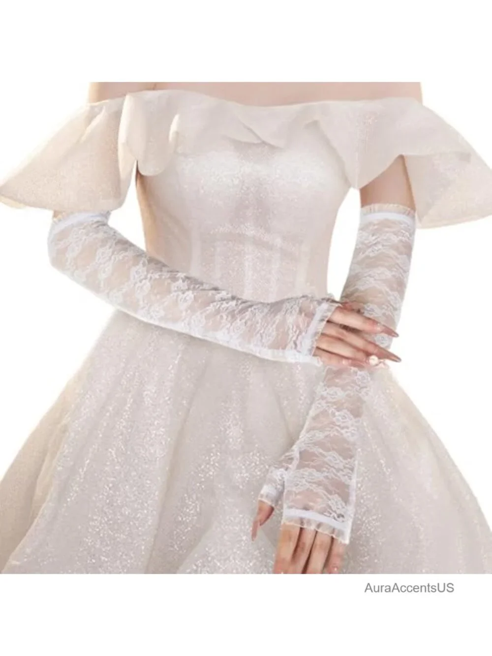 Vintage Lace Fingerless Arm Gloves for Women